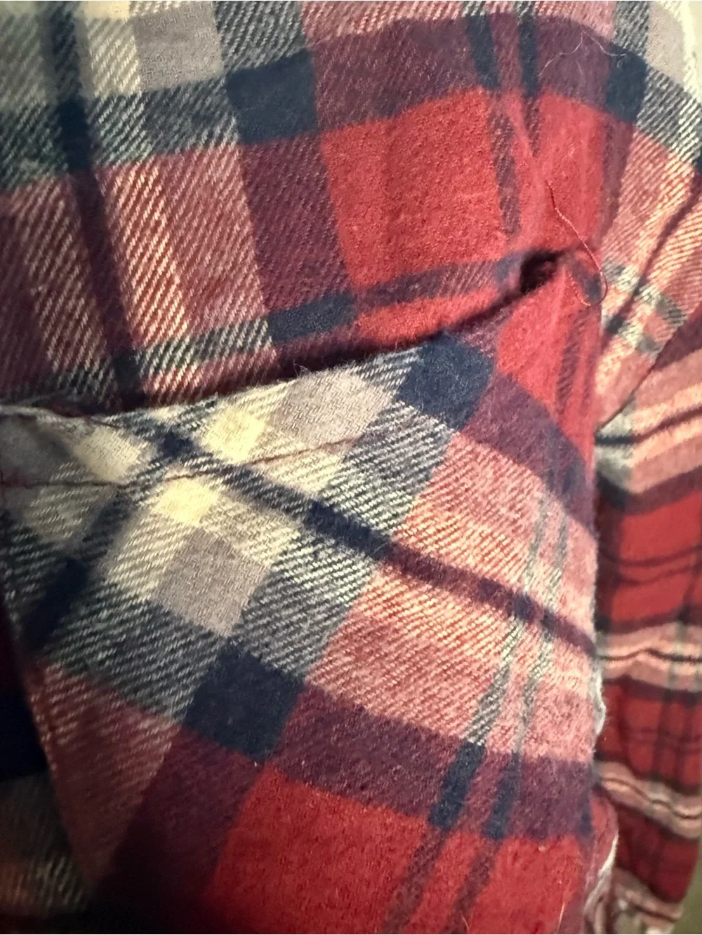 Unk Red, Navy and White Plaid Button-Down Women's Shirt